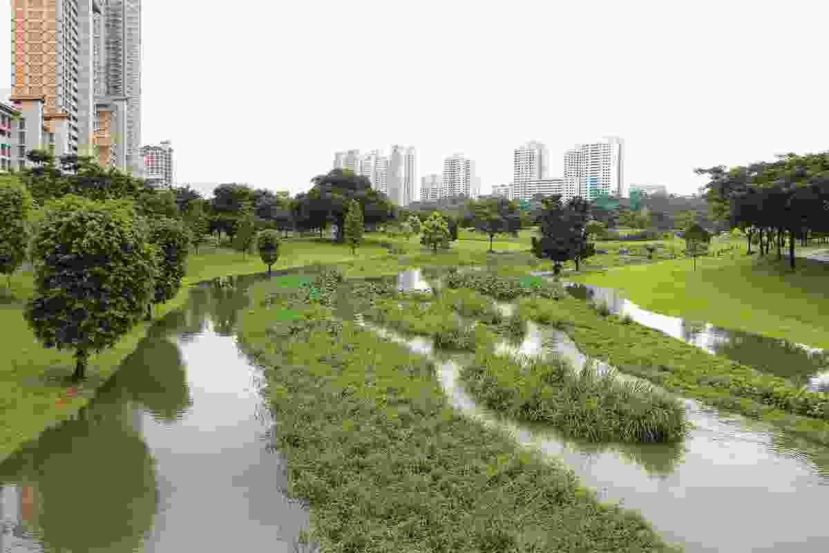 Singapore’s Bishan-Ang Mo Kio Park by Ramboll Studio Dreiseitl transformed a concrete drainage channel into a sinuous river that accomodates flux.