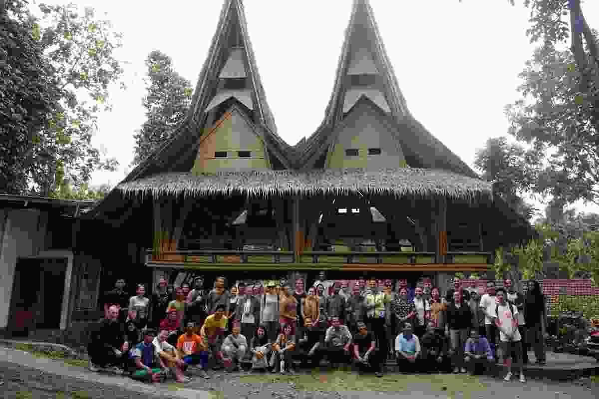 Participants in the AusIndoArch Hands On Architecture student workshop in Yogyakarta, Indonesia.