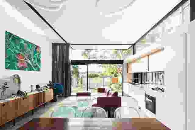 The house now connects directly to the north-facing rear courtyard. Artwork: Beret.