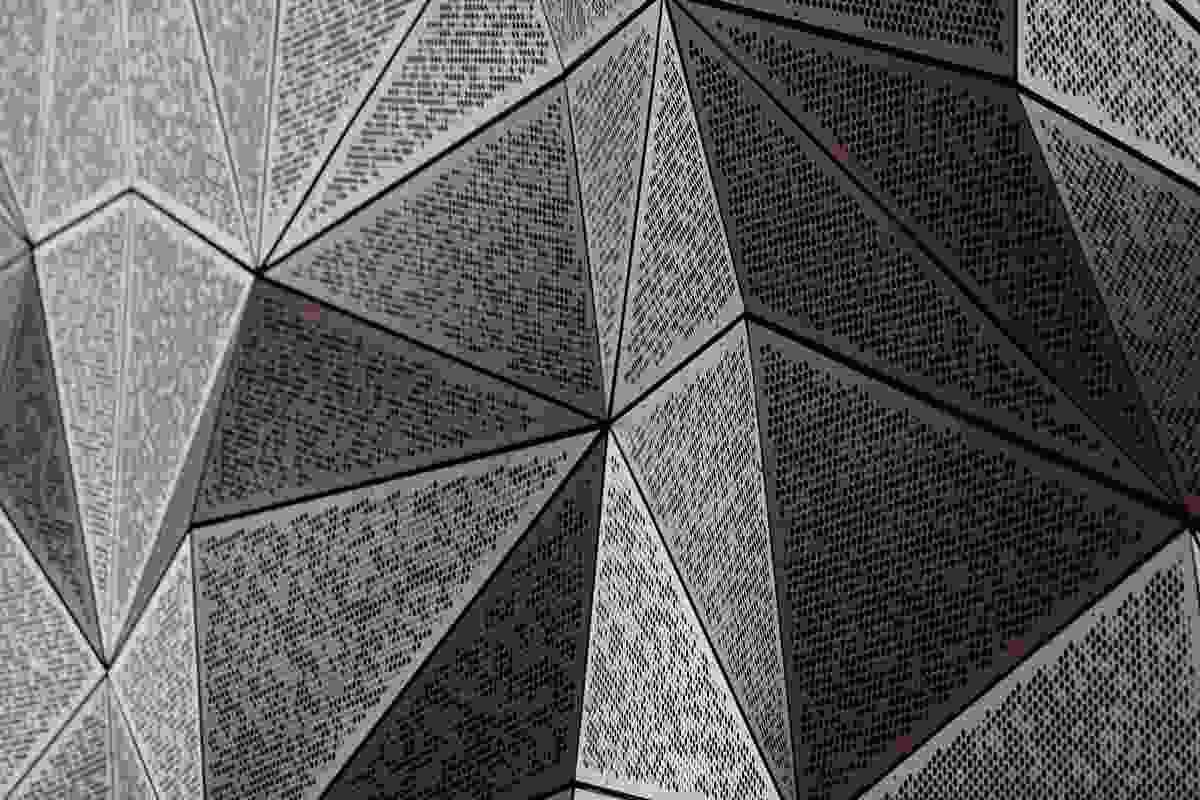 The perforated geometry of the Great Hall was developed with AR-MA via a detailed parametric model.