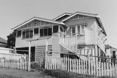 A photograph from the Corley Collection on display at the State Library of Queensland.