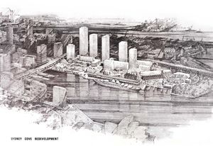 The Rocks, aerial view of 1967 scheme.