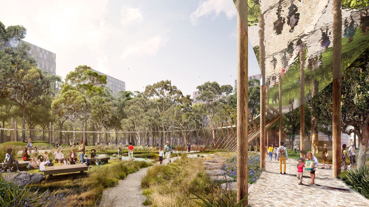 Five rival designs for new Western Sydney ‘Central Park’ | Landscape ...