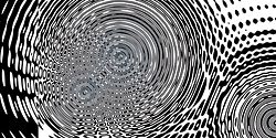 Interference pattern generated through the intersection of ripples from two source points.