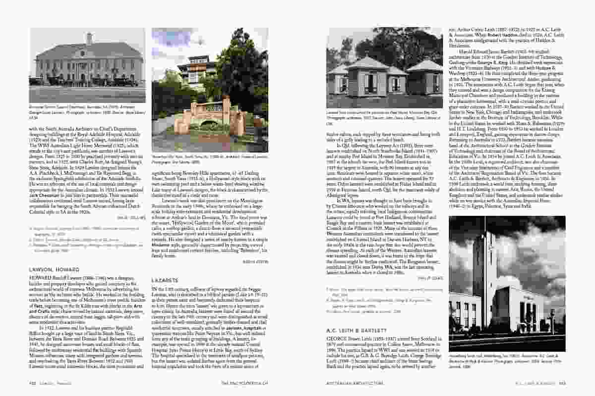 A spread from The Encyclopedia of Australian Architecture.