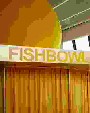 The Australian Ugliness is housed in a Wowowa-deisgned installation inspired by Robin Boyd's Neptune's Fishbowl restaurant.