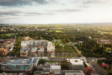 A visualization of the dumped redevelopment designs for the old Royal Adelaide Hospital site.