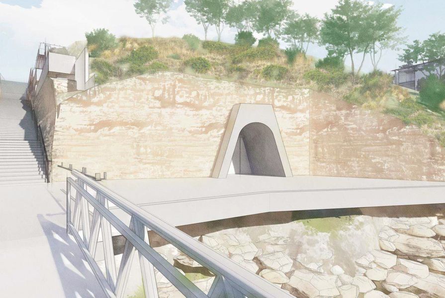 The proposed tunnel at the Museum of Old and New Art by Nonda Katsalidis Architects.