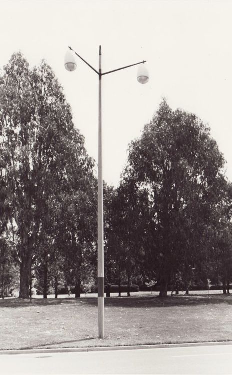 Working alongside Sir William Holford at the National Capital Development Commission, Pegrum designed Anzac Avenue’s original street lighting, likened to a string of pearls.