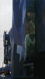 The skin of the ACMI coming down to the ground on the building’s south side. Image: Trevor Mein.