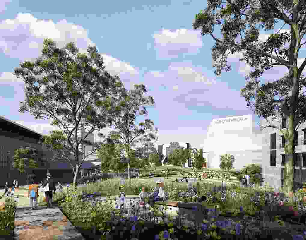 The Melbourne Arts Precinct redevelopment also includes a public garden designed by Hassell and So-il.