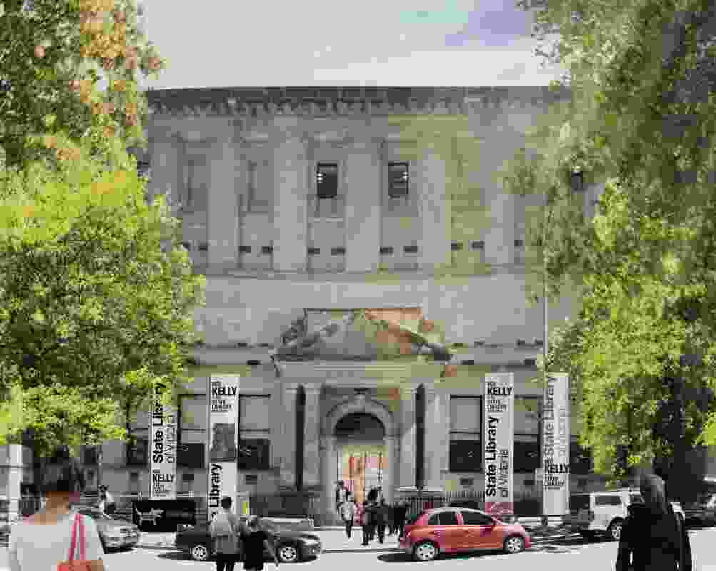 An artist's impression of the Russell Street entrance to the State Library of Victoria.