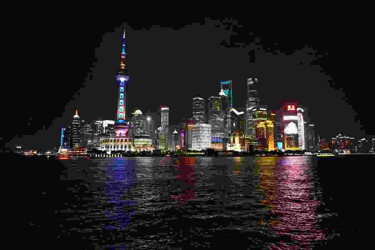 The Pudong district of Shanghai.