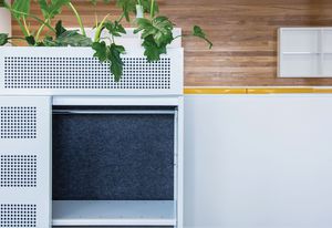 Linea steel cabinets by Planex.