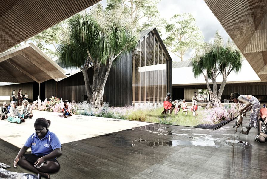 The Bininj (Traditional Owner) Resource Centre in the masterplan for Jabiru by NAAU and Enlocus.