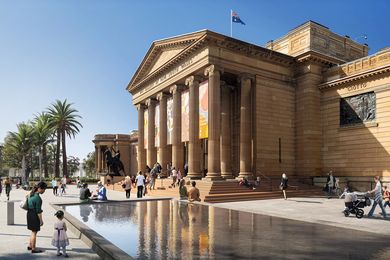 A render of the Art Gallery of New South Wales forecourt by Kathryn Gustafson and GGN.