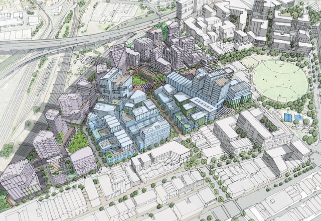 A visualization depicting the Arden Urban Renewal Precinct after redevelopment.