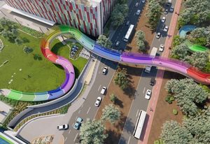 Botanical healing at the end of rainbow-coloured Kids Bridge