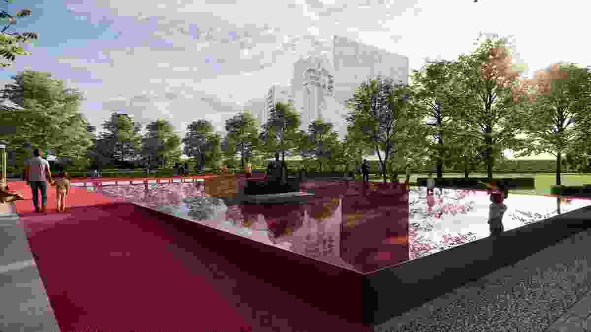 NGV's pink pond installation to open in November ArchitectureAu
