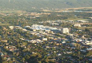 Aerial photograph of the Penrith CBD.