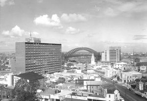 The existing North Sydney MLC building by Bates Smart and McCutcheon, completed in 1956.