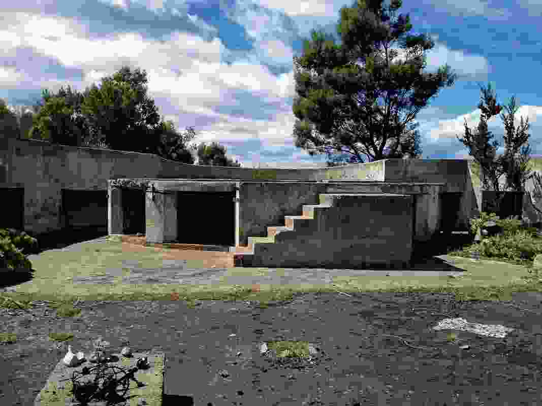 Remnants of the first house built in 1949 on the southern gun emplacement.