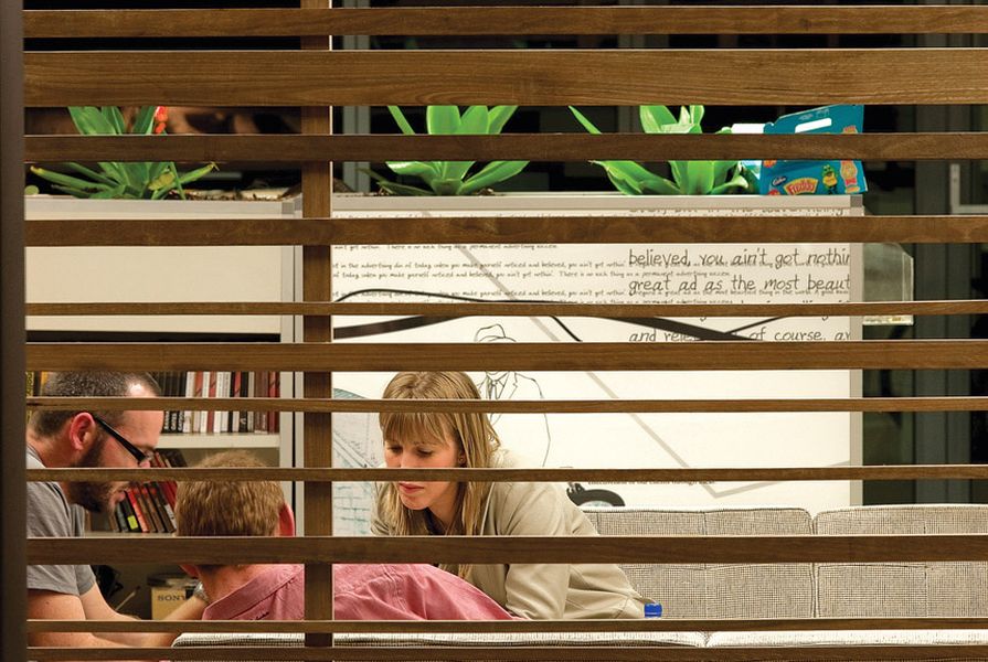 Timber screens provide privacy to lounge areas without blocking light and views.