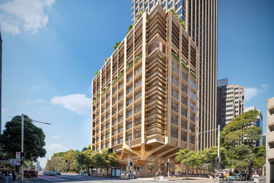 FJMT's proposal for an addition to an existing office tower at 201 Elizabeth Street in Sydney.