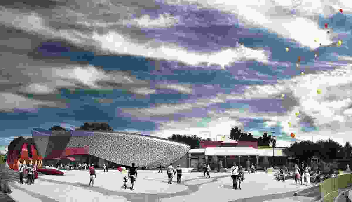 Woods Bagot's proposal for the extension to the Bendigo Golden Dragon Museum.