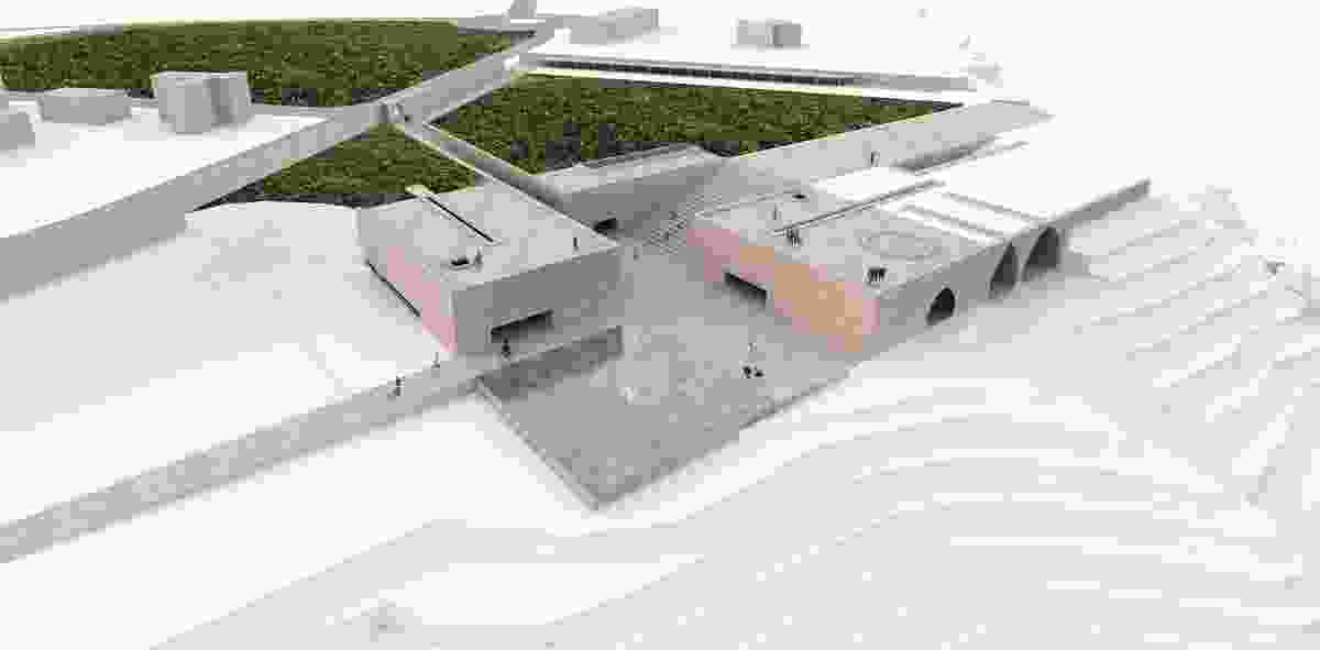 A model of the winning proposal for Bamiyan Cultural Centre.