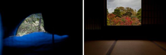 Left: a view from the homeless shelter. Right: a view from the imperial villa.