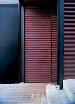 The corrugated copper sliding door.Photograph Anthony Browell