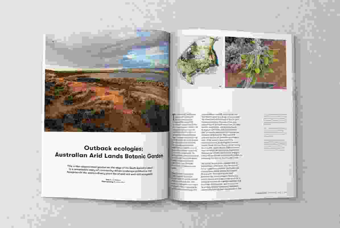 A spread from the August 2022 issue of Landscape Architecture Australia.