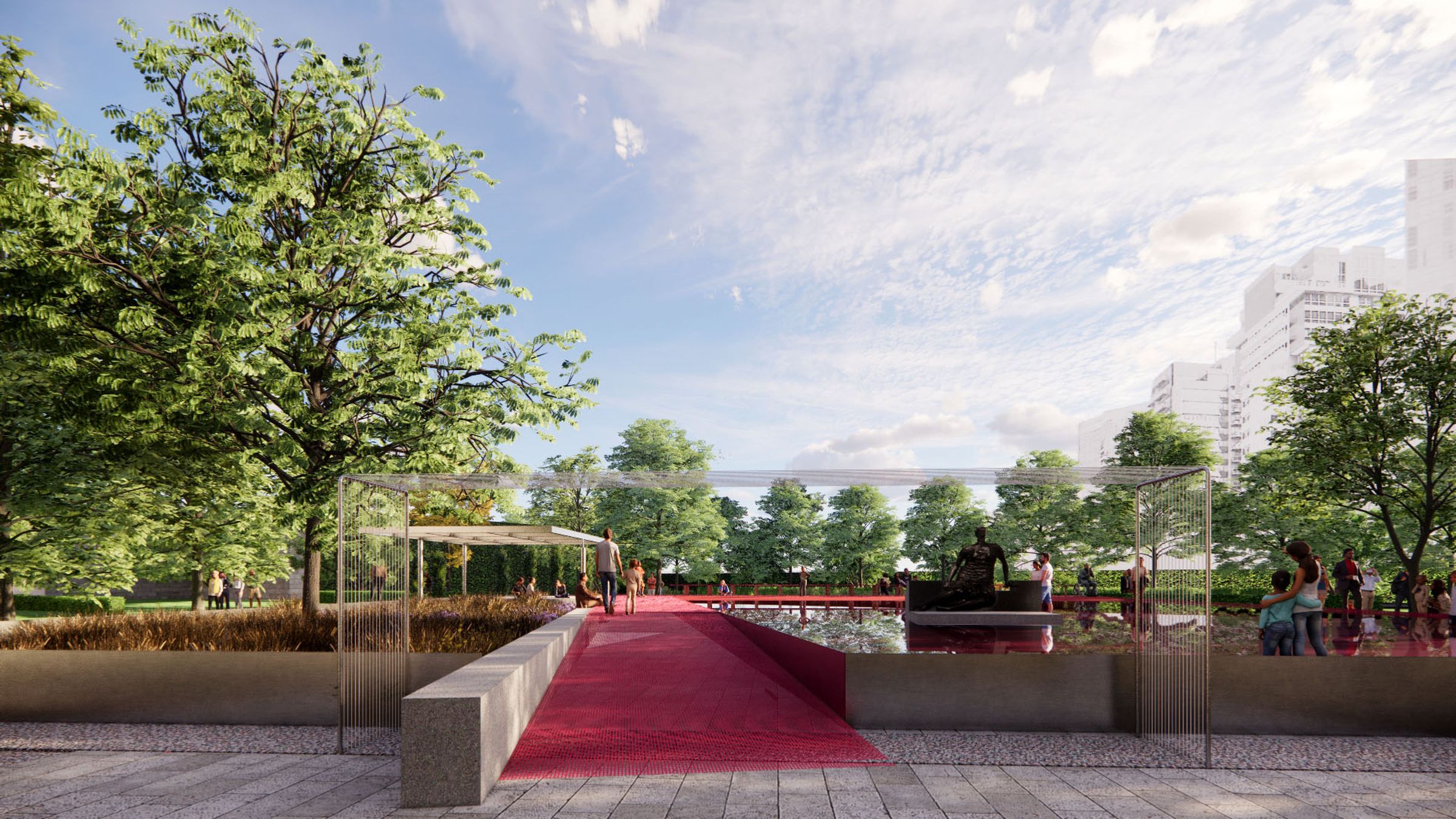 Ngv Project NGV's pink pond installation to open in November | ArchitectureAu