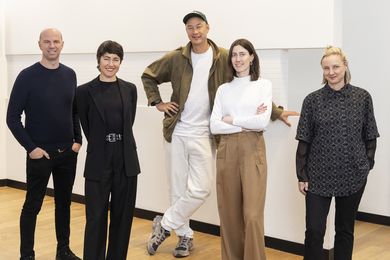 The 2023 Eat Drink Design Awards jurors. L–R: Brent Savage, Amy Woodroffe, Kelvin Ho, Emma Breheny and Di Ritter.