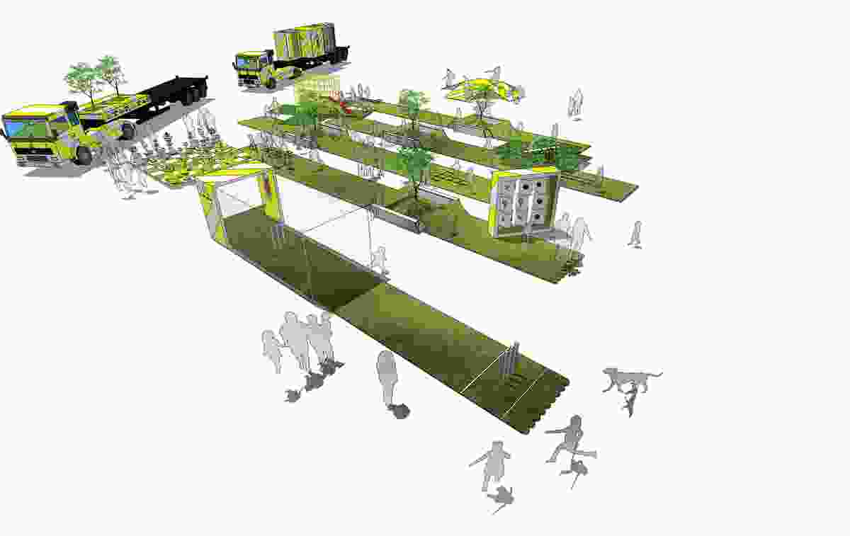 Andrew Maynard Architects' The Portable Park Concept.