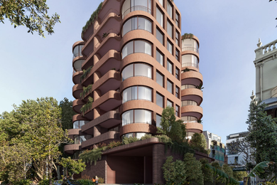 Proposed mixed-use, nine-storey development for 45-52 Macleay Street, Potts Point, designed by SJB.