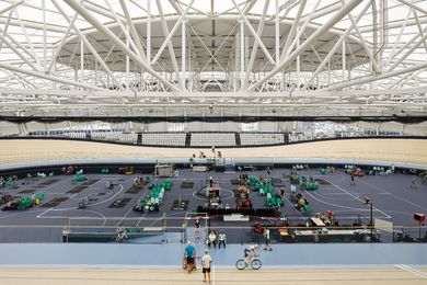 The Anna Meares Velodrome, completed in time for the 2018 Commonwealth Games, is part of the wider Sleeman Sports Complex in Brisbane.
