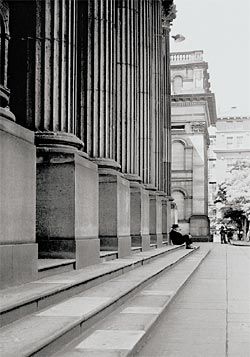 On the Public Library Steps, 1956.