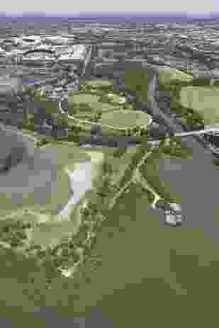 An aerial photograph of Millennium Park.