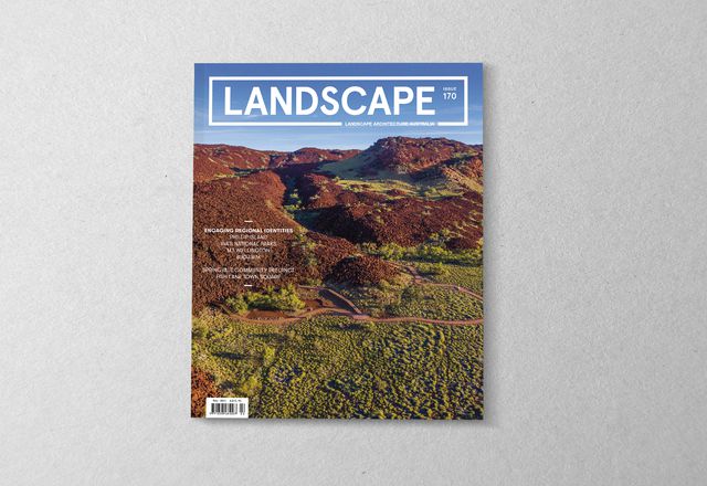 The May 2021 issue of Landscape Architecture Australia. Cover image: Murujuga Rock Art Boardwalk, part of the Ngajarli Trail in Murujuga National Park. The boardwalk and trail were co-designed by the Murujuga Aboriginal Corporation and the WA Department of Biodiversity, Conservation and Attractions.