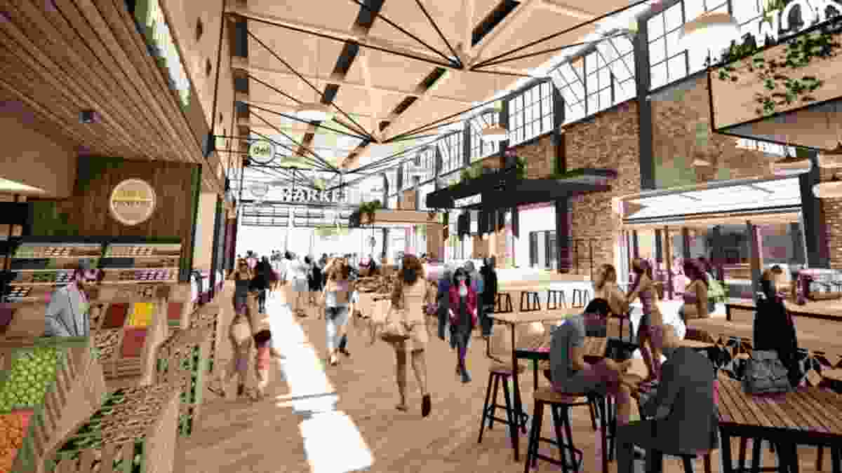 Hames Sharley's design for the rejuvenation of Subiaco’s abandoned Pavilion Markets. 