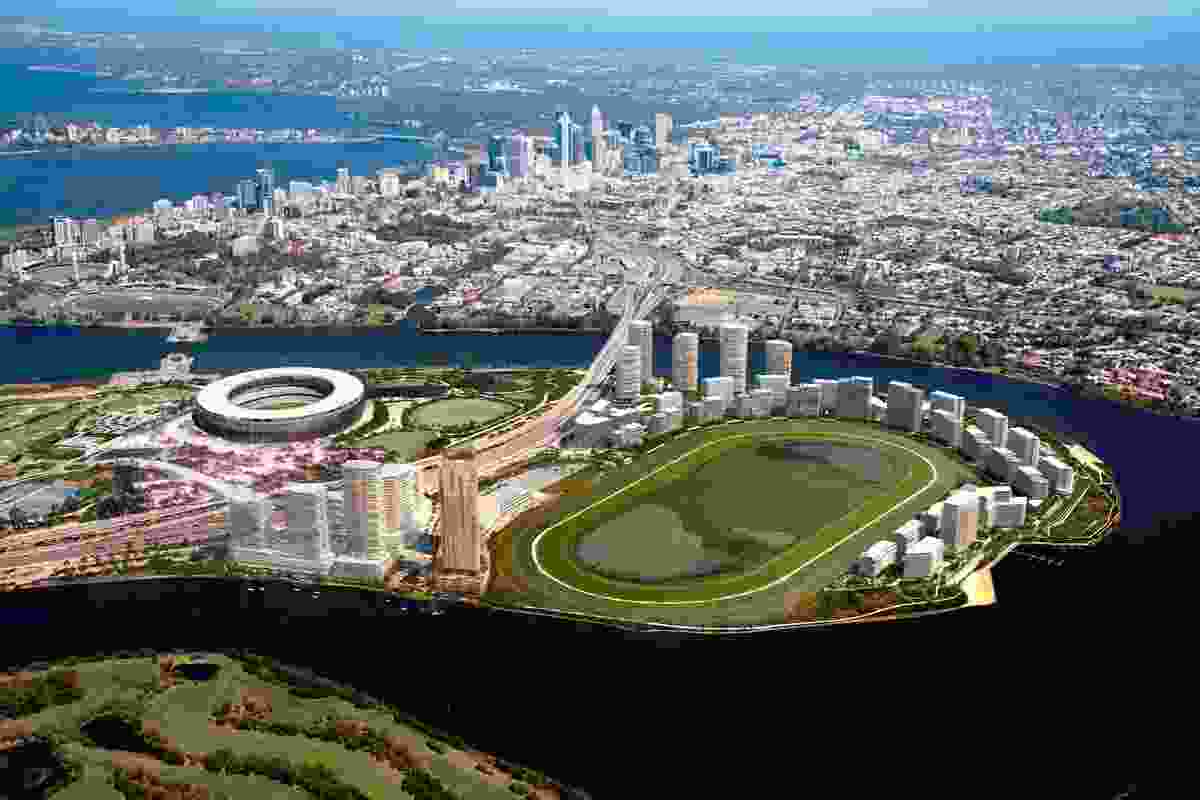 The proposed Belmont Park development.