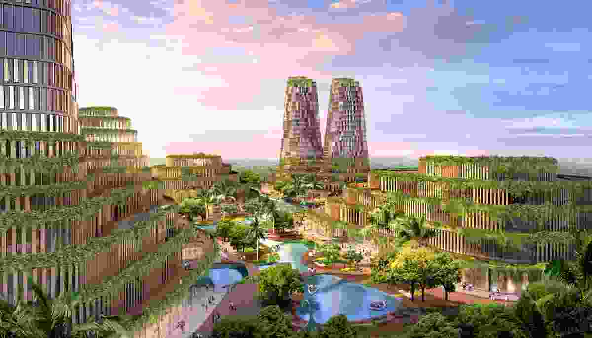Shenzhen Jungle Plaza, a concept for a self-sustaining development comprising hotel, residential and retail facilities and parklands.