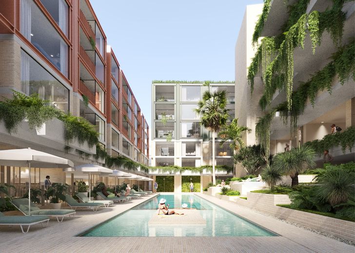 BVN’s winning scheme includes co-working areas, a swimming pool, alfresco dining areas on multiple levels and landscaped spaces with outdoor kitchens.