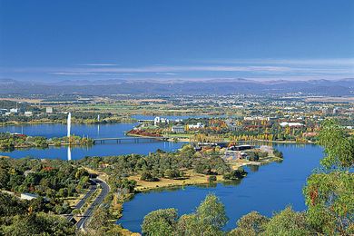 Aerial view of Canberra.