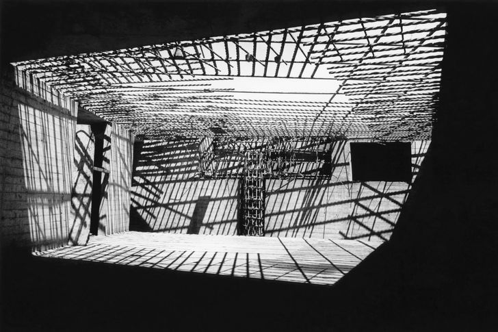 Steel reinforcing on the Sydney Opera House, c. 1962.