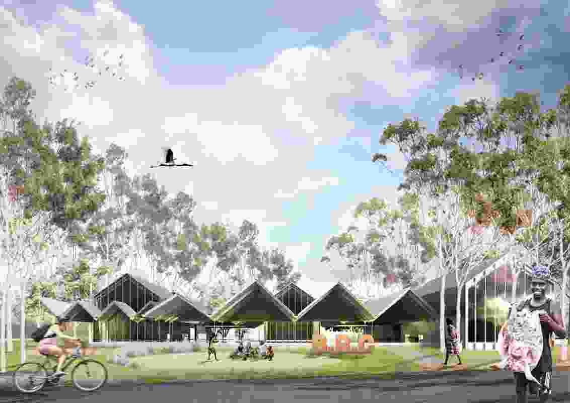 The Bininj (Traditional Owner) Resource Centre in the masterplan for Jabiru by NAAU and Enlocus.