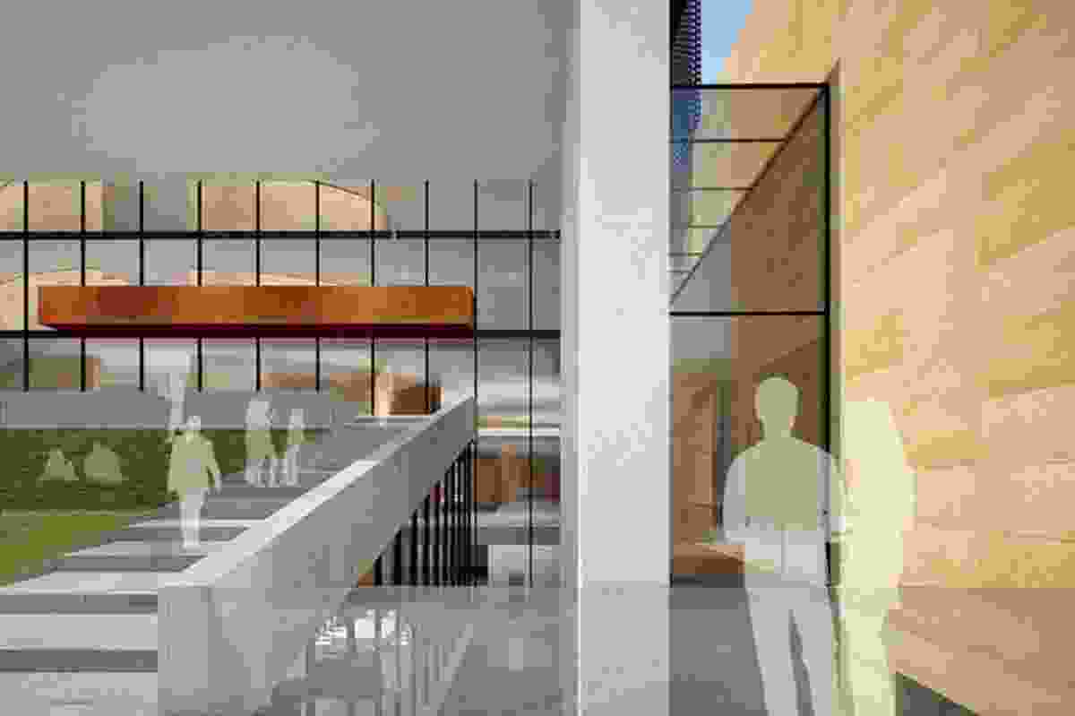Kerry Hill Architects scheme: View into library from High Street.