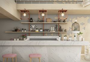 A cafe serving bench in ‘Mt Carrara.’